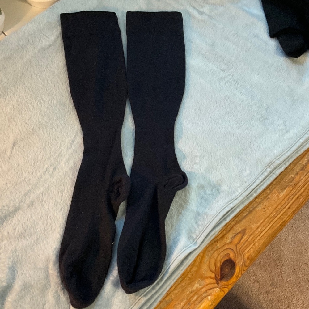 Merino wool women’s tall black socks